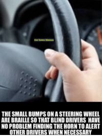 Car Sales Momes THE SMALL BUMPS ON A STEERING WHEEL ARE BRAILLE SO THAT ...