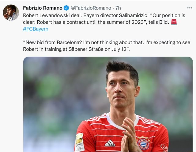 Fabrizio Romano @FabrizioRomano #ECBayern Robert Lewandowski Deal ...