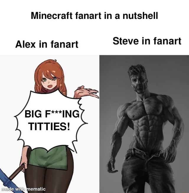 Minecraft fanart in a nutshell Alex in fanart Steve in fanart BIG ...