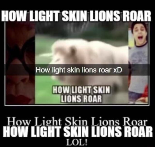 HOW LIGHT SKIN LIONS ROAR How light skin lions roar xD How Light Skin