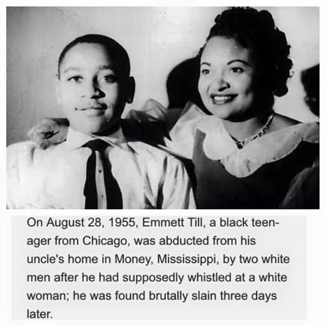 On August 28, 1955, Emmett Till, a black teen- ager from Chicago, was ...