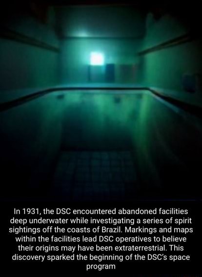 In 1931, the DSC encountered abandoned facilities deep underwater while ...