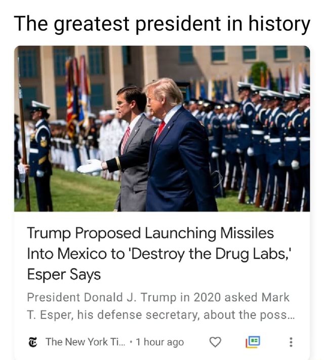 The Greatest President In History Trump Proposed Launching Missiles ...