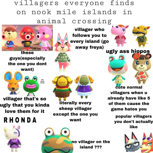 Villagers everyone finds on nook mile islands in animal crossing