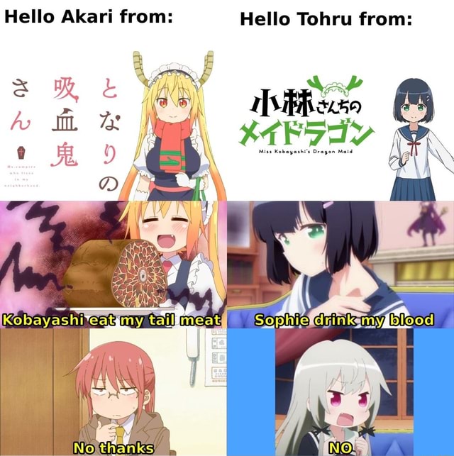 Hello Akari From Hello Tohru From Miss Kobayashi S Dragon Maid Ax Aa Kobayashiv Eatymy