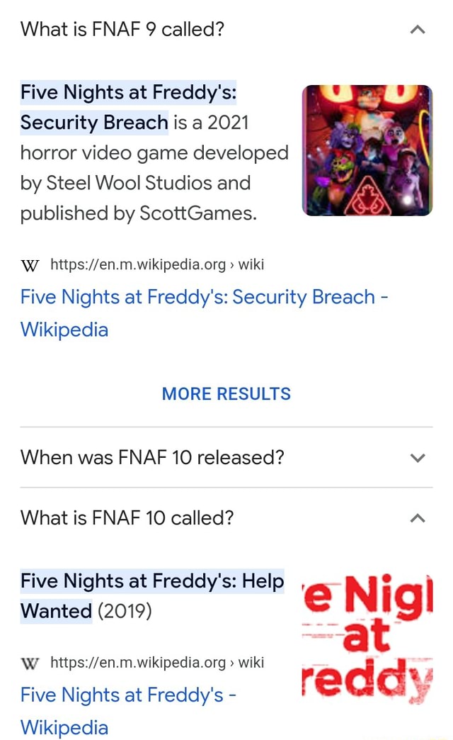 Five Nights at Freddy's: Security Breach - Wikipedia