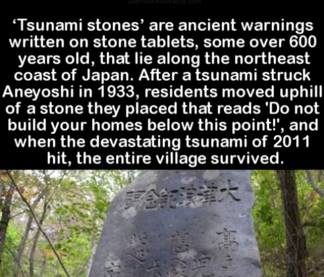 ‘Tsunami stones’ are ancient warnings written on stone tablets, some