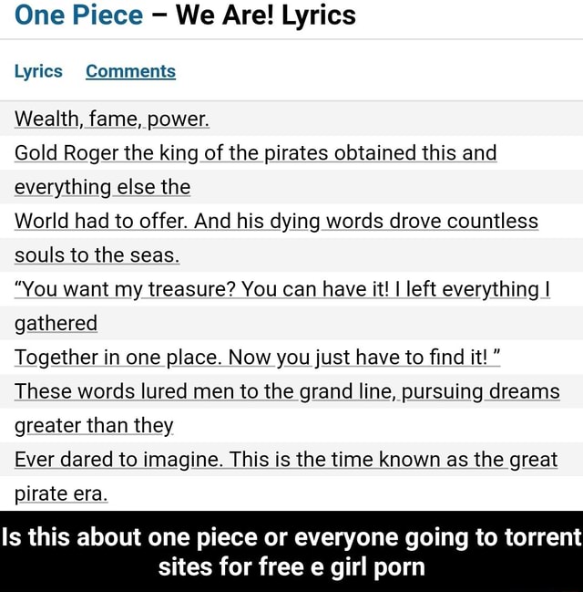 The World's Number One Oden Store (From One Piece) - song and lyrics by  Wyllz Milare