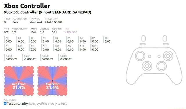 xbox 360 controller xinput standard gamepad