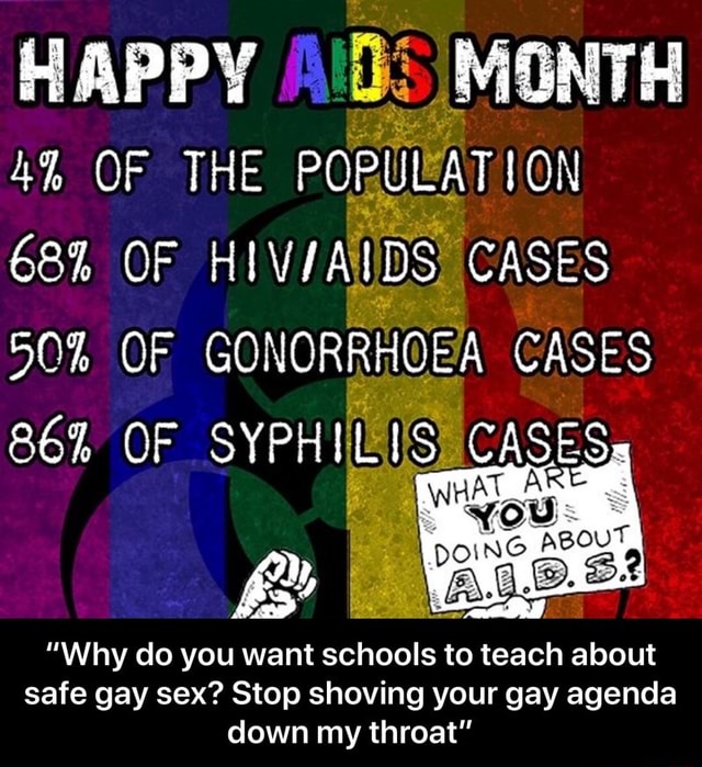 Your Gay Agenda Down My Throat Why Do You Want Schools To Teach About Safe Gay Sex Stop 4373