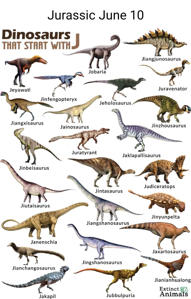 Jurassic June 10 Dinosaurs THAT START WITH _ Juravenator Jainosaurus ...