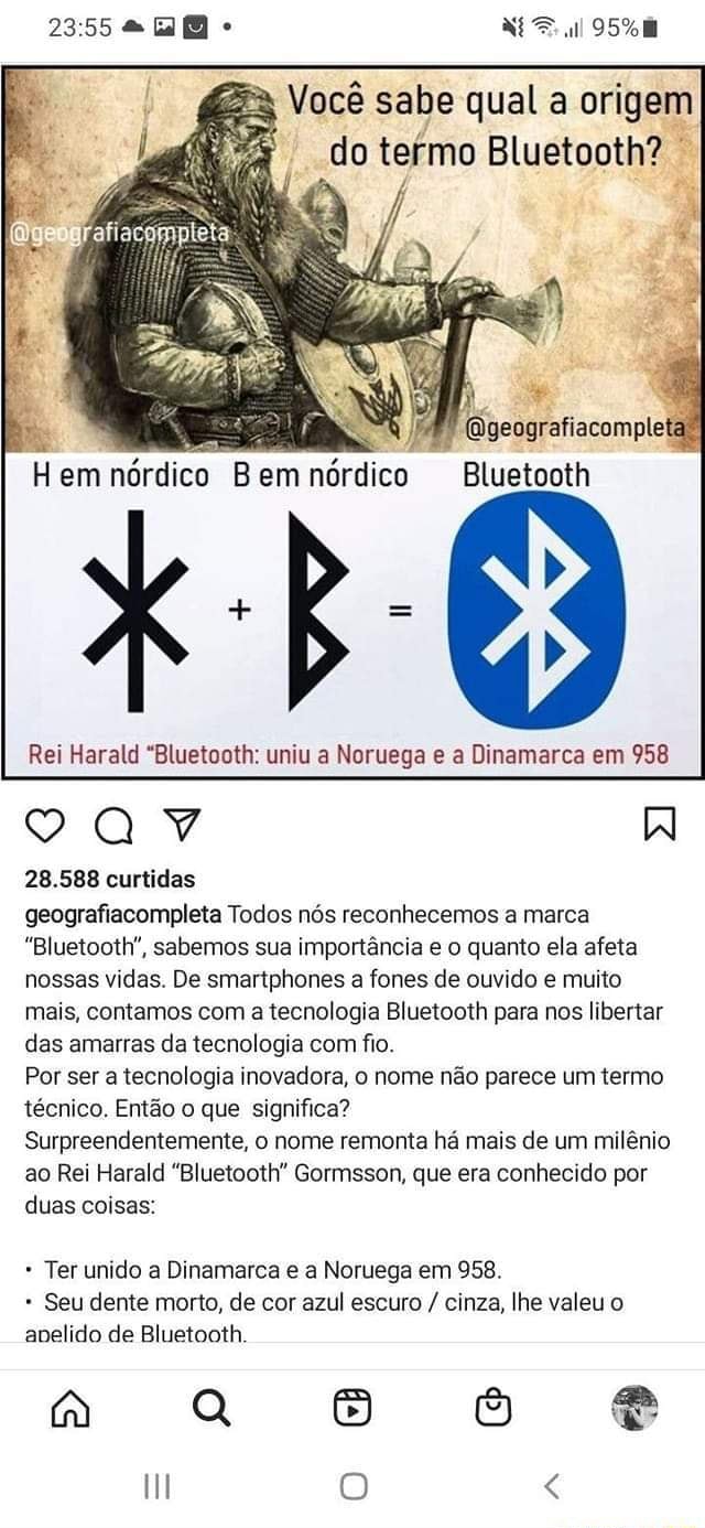 À Você sabe qual a origem do termo Bluetooth ge o Bemnórdico Bluetooth Rei Harald Bluetooth