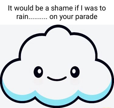 It would be a shame if I was to rain on your parade - iFunny