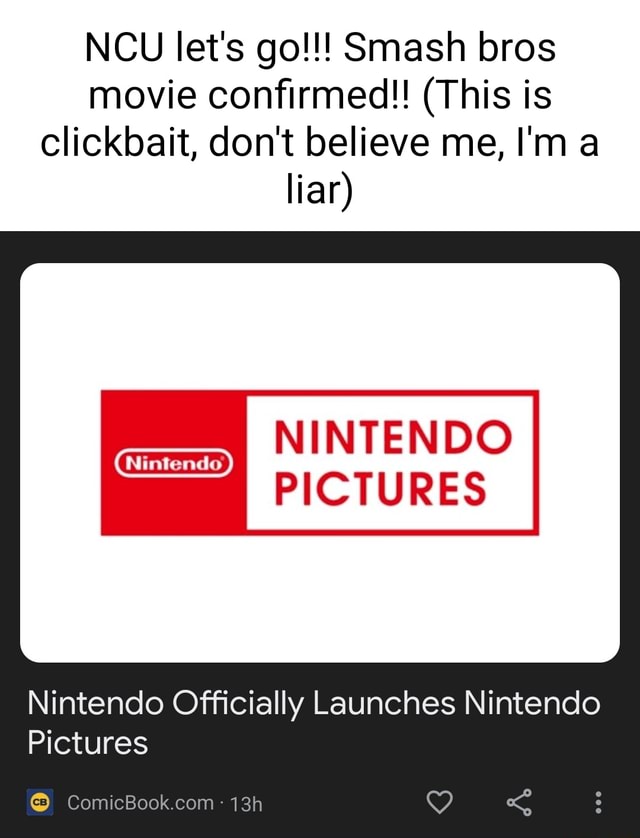 NCU Let s Go Smash Bros Movie Confirmed This Is Clickbait Don t 