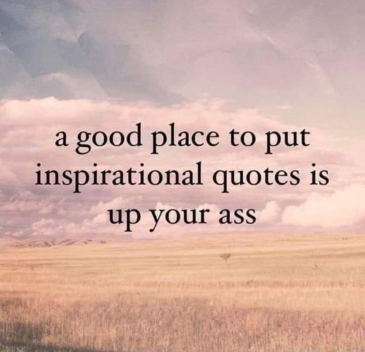 A good place to put inspirational quotes is up your ass - America’s ...