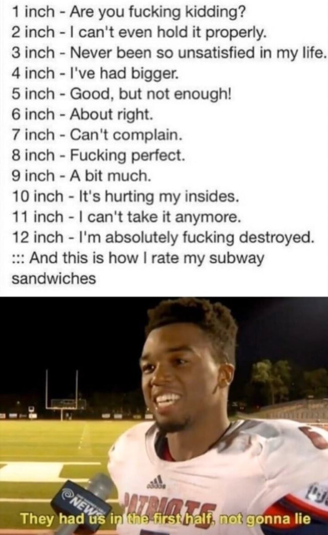 1 inch - Are you fucking kidding? 2 inch - I can't even hold it ...