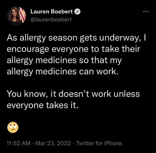 Lauren Boebert laurenboebert As allergy season gets underway, I