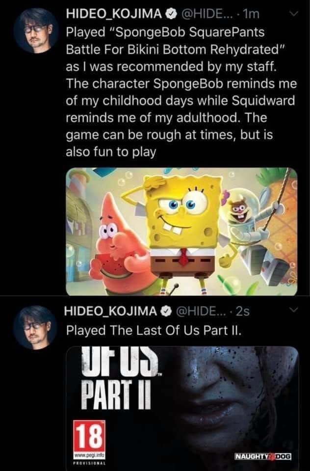 HIDEO_KOJIMA @ @HIDE... im Played "SpongeBob SquarePants Battle For