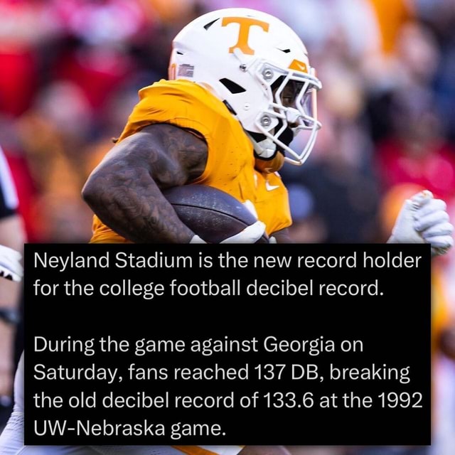 Loudest stadium in the COUNTRY.🔥 Neyland Stadium is the new record holder I for the college