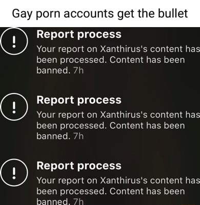 Gay porn accounts get the bullet Report process Cr) Your report on