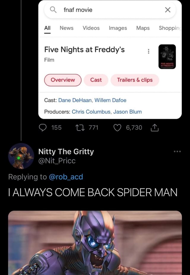 Fnaf movie All News Videos Images Maps Shopping Five Nights at Freddy's