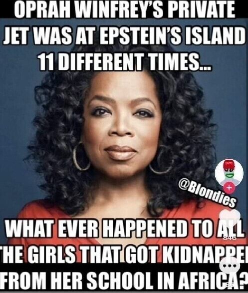 OPRAH WINFREY'S PRIVATE JET WAS AT EPSTEIN'S ISLAND 11 DIFFERENT TIMES ...