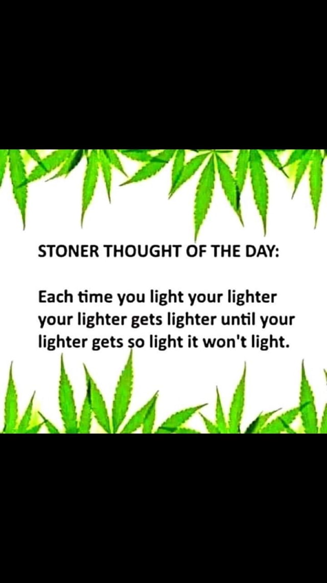 STONER THOUGHT OF THE DAY: Each Time You Light Your Lighter Your ...