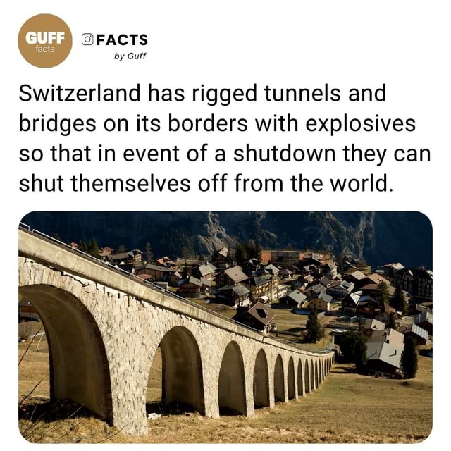 FACTS facts by Guff Switzerland has rigged tunnels and bridges on its