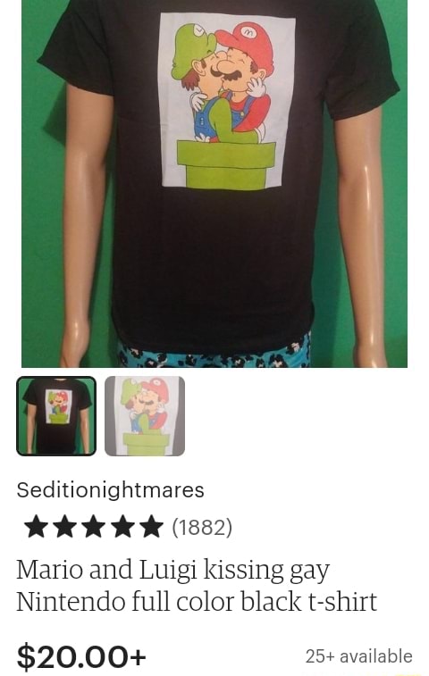 mario and luigi kissing shirt