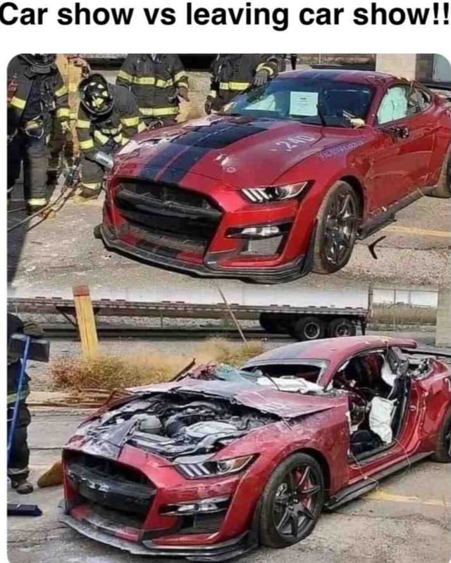 Ar show vs leaving car show!! iFunny