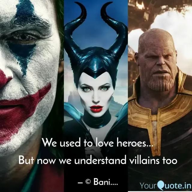 We used to love heroes... But now we understand villains too - Bani