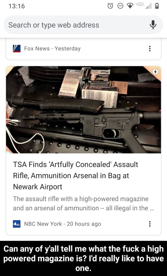 Search or type web address a TSA Finds 'Artfully Concealed' Assault