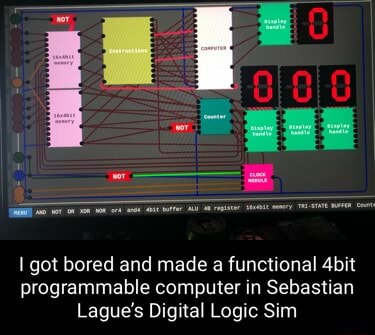 I got bored and made a functional 4bit programmable computer in ...