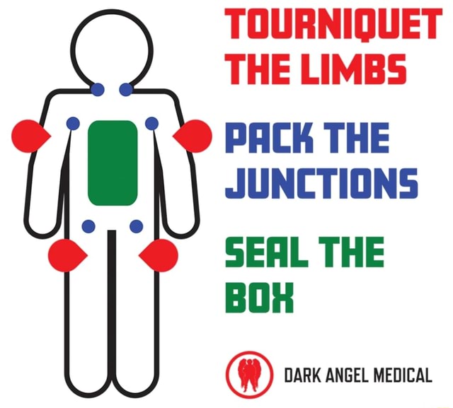 TOURNIQUET THE LIMBS PACK THE JUNCTIONS SEAL THE BO DARK ANGEL MEDICAL