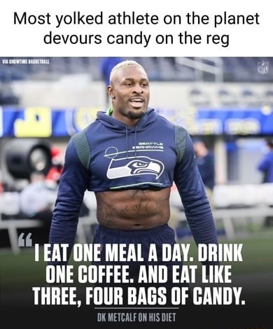D.K. Metcalf's ridiculous diet includes several bags of candy a day
