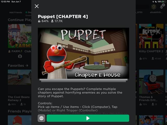 PM Sun Jun7 & 19% (04 ) Puppet [CHAPTER 4] 464% Can you escape the ...