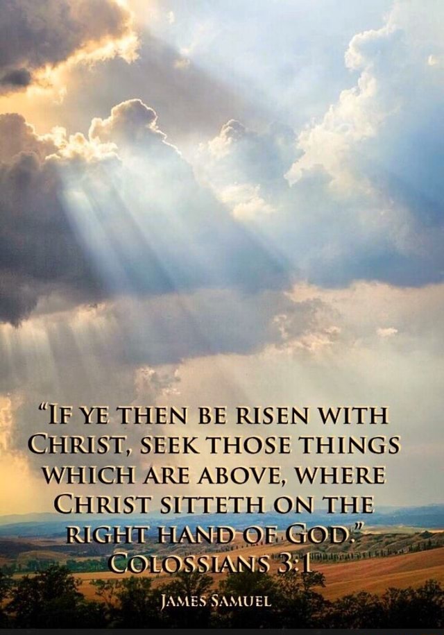  if ye then be risen with christ seek those things which are above