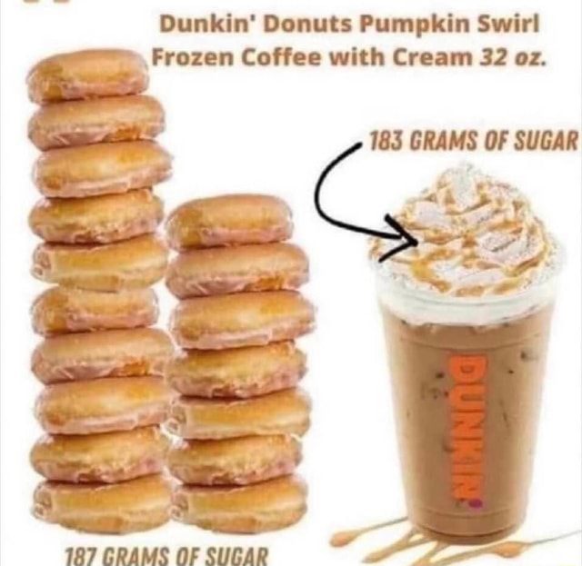 Dunkin' Donuts Pumpkin Swirl Frozen Coffee with Cream 32 oz. 183 GRAMS