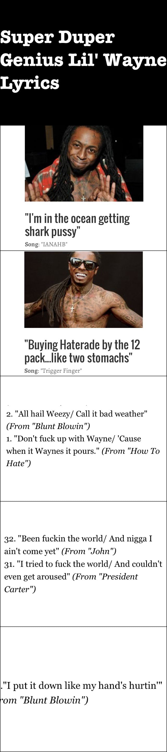 ianahb lyrics lil wayne