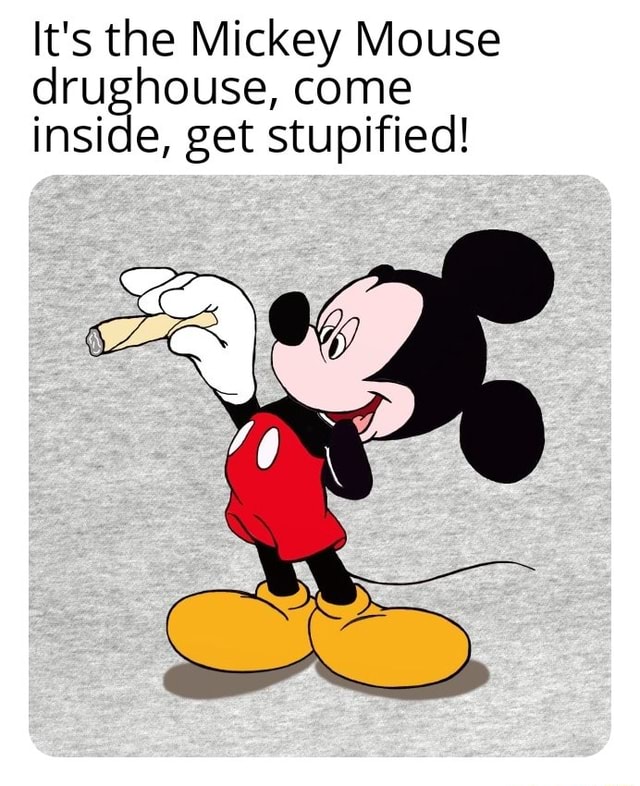 It's the Mickey Mouse drughouse, come inside, get stupified! iFunny