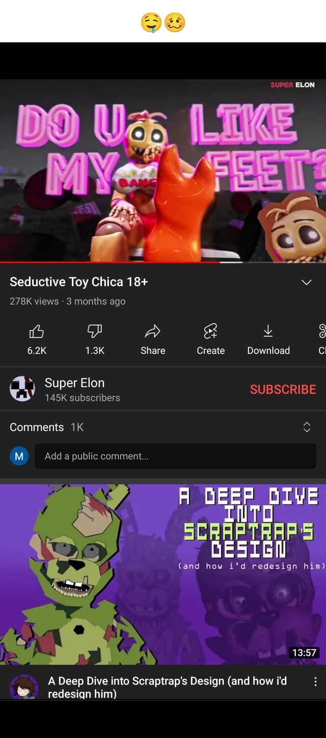 SUP ELON ES Seductive Toy Chica 18+ 278K views 3 months ago 6.2K 1.3K Share  Create Download CC Super 145K Elon SUBSCRIBE 145K subscribers Comments DEEP  GIVE ITO M Add a public