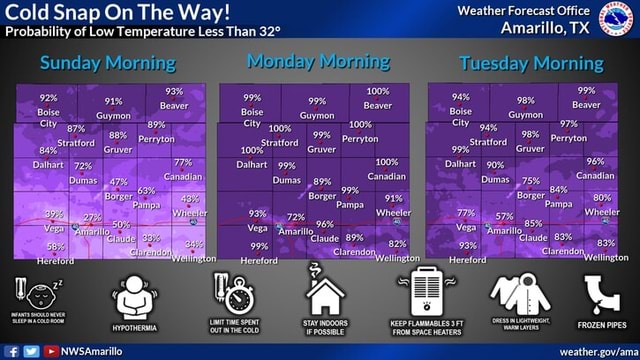 Cold Snap On The Way! Probability of Low Temperature Less Than Weather ...
