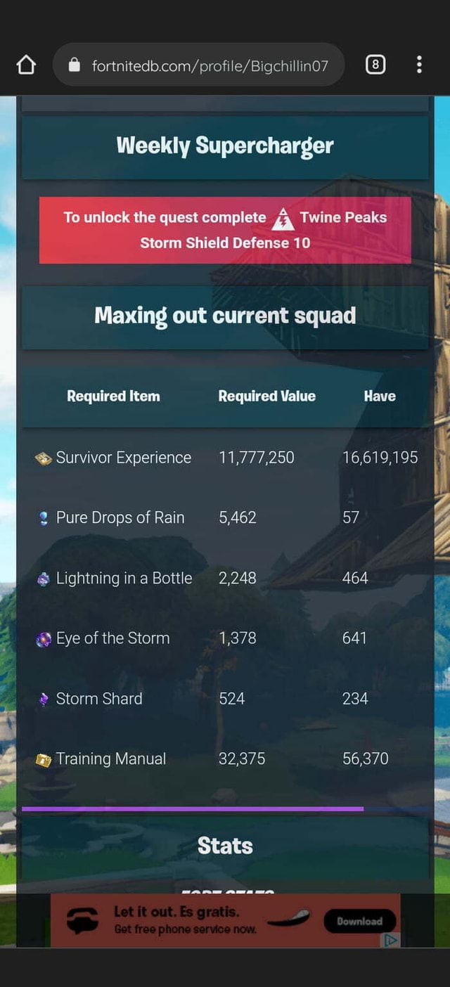 Weekly Supercharger To unlock the quest complete A Twine Peaks Storm