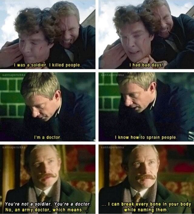 Was a soldier, I killed people I'm a doctor You're not a soldier. You ...