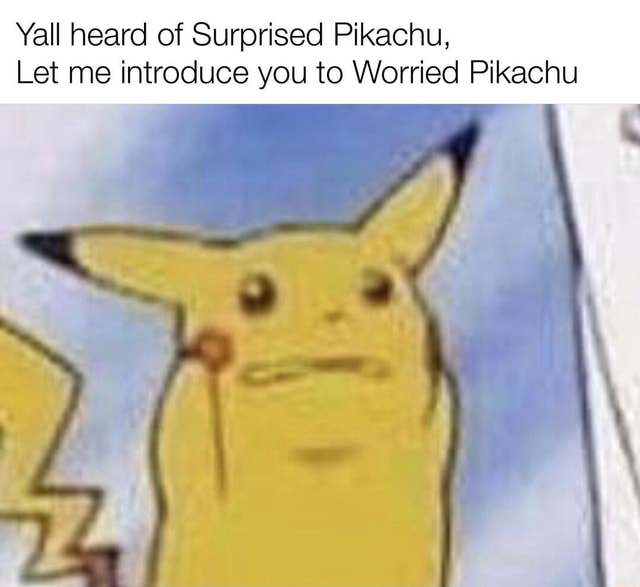 Yall heard of Surprised Pikachu, Let me introduce you to Worried ...