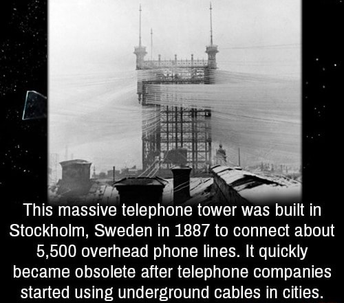 This Massive Telephone Tower Was Built In Stockholm Sweden In 1887 To