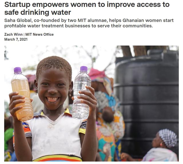 Startup empowers women to improve access to safe drinking water Saha