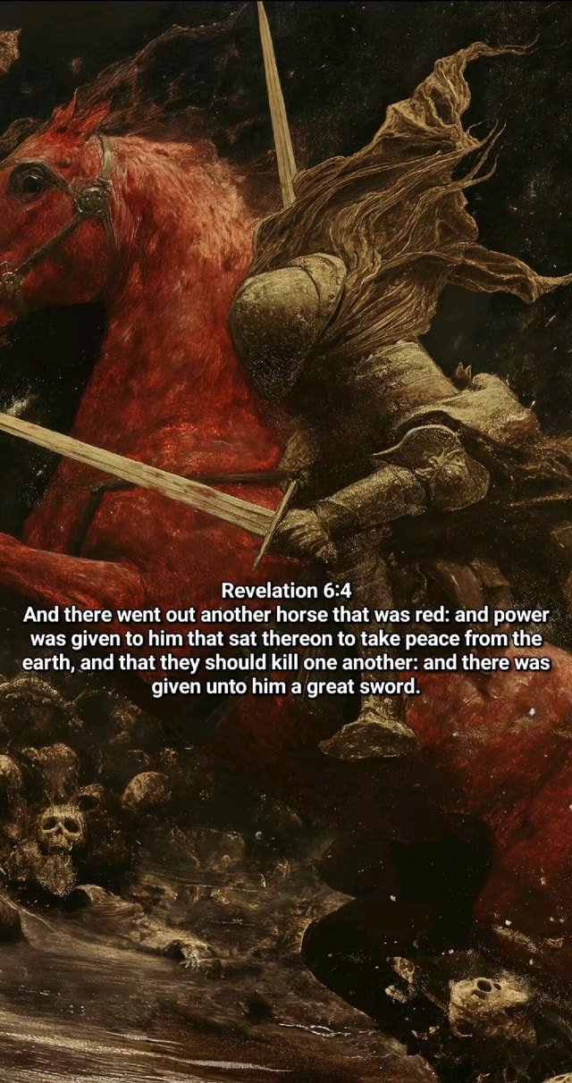 Revelation And there went out another horse that was red and power was