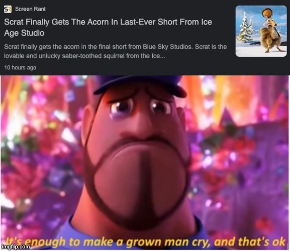 Screen Rant Scrat Finally Gets The Acorn In LastEver Short From Ice