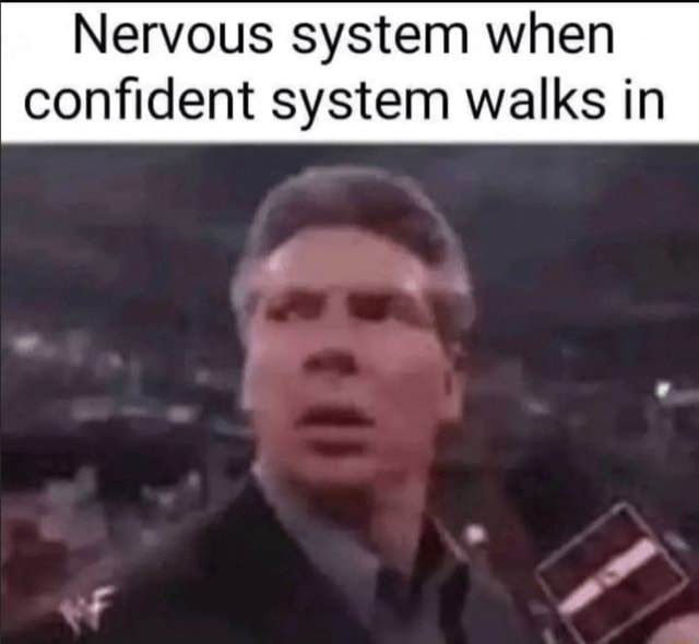 Nervous system when confident system walks in - iFunny